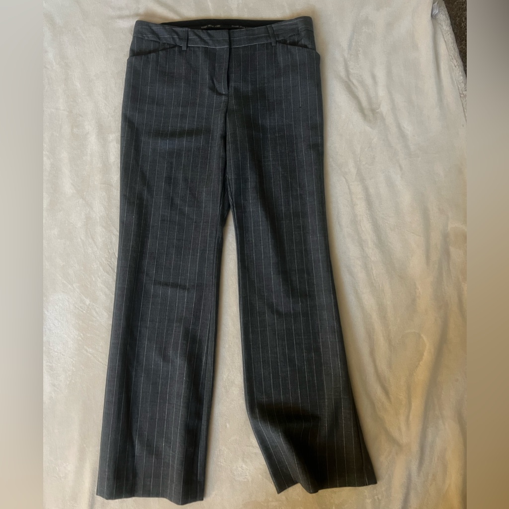 Women’s Dress Pants Gray Pinstriped Size 10